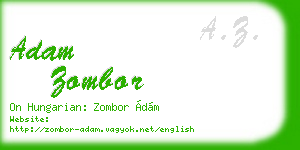 adam zombor business card